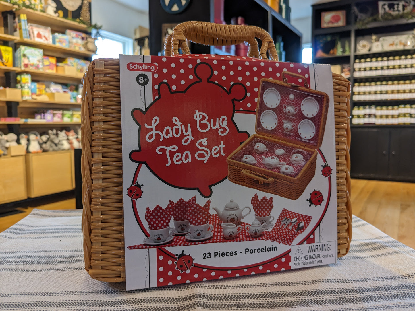 Lady Bug Tea Set Basket