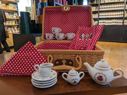 Lady Bug Tea Set Basket