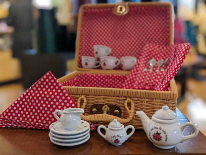 Lady Bug Tea Set Basket