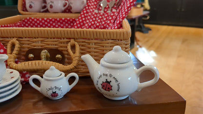 Lady Bug Tea Set Basket